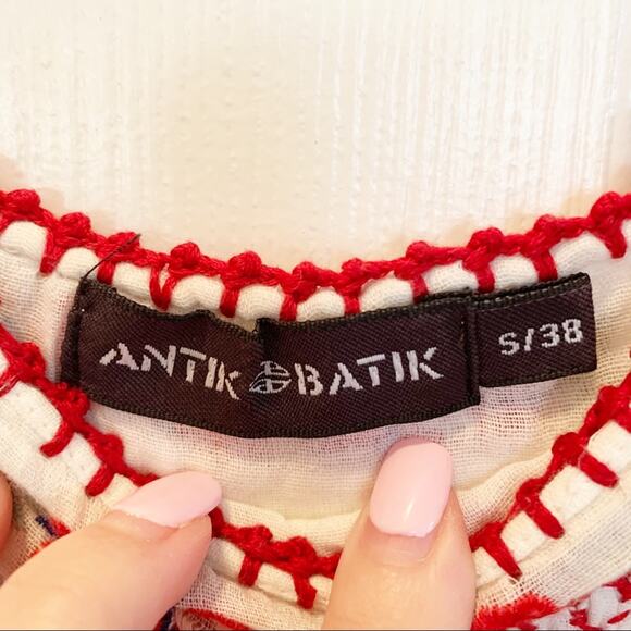 Antik Batik Raji Embroidered Flounce Halter Top Small - Picture 7 of 9